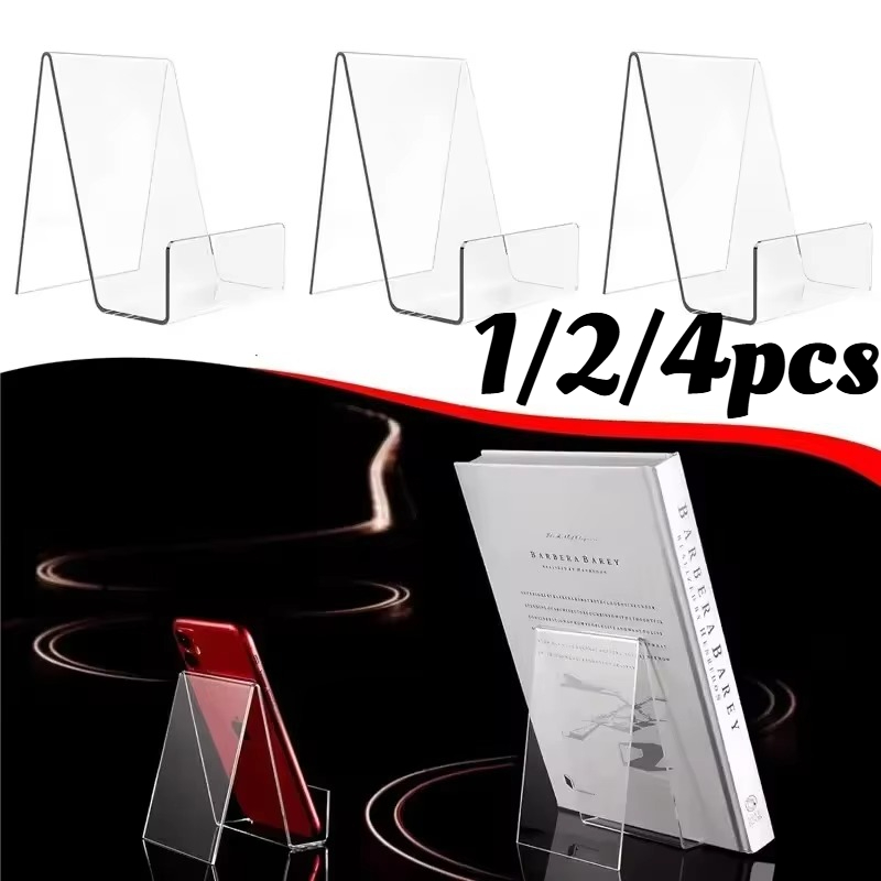 Clear Acrylic Book Stand Holder - 1/2/4 Stück transparente Acryl-Buchständer – Präsentationsständer