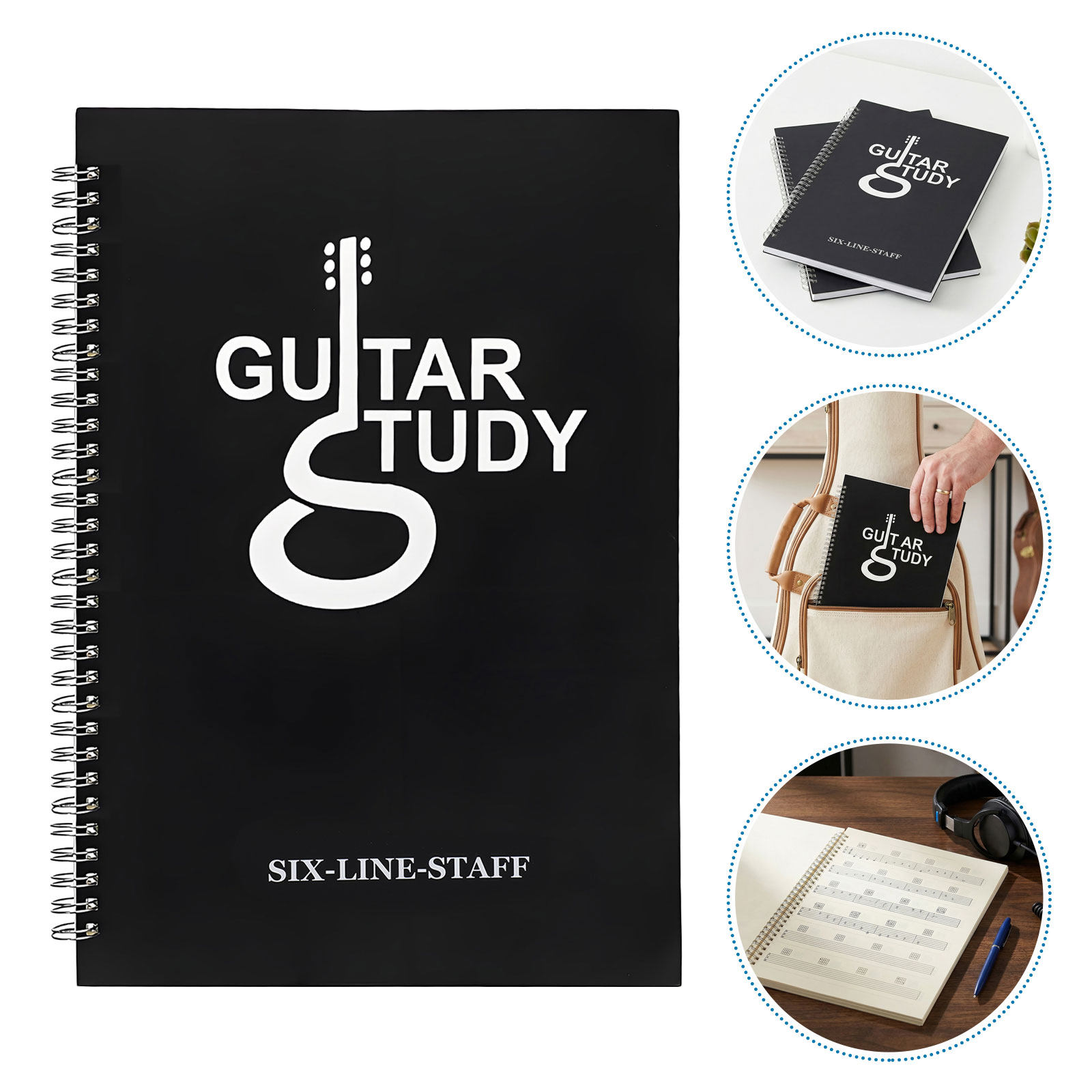 Blank Sheet Music Notebook - 2 Stück 6-Saiten-Gitarren-Tablatur-Notizbuch, leeres Notenblatt, Manuskriptpapier,