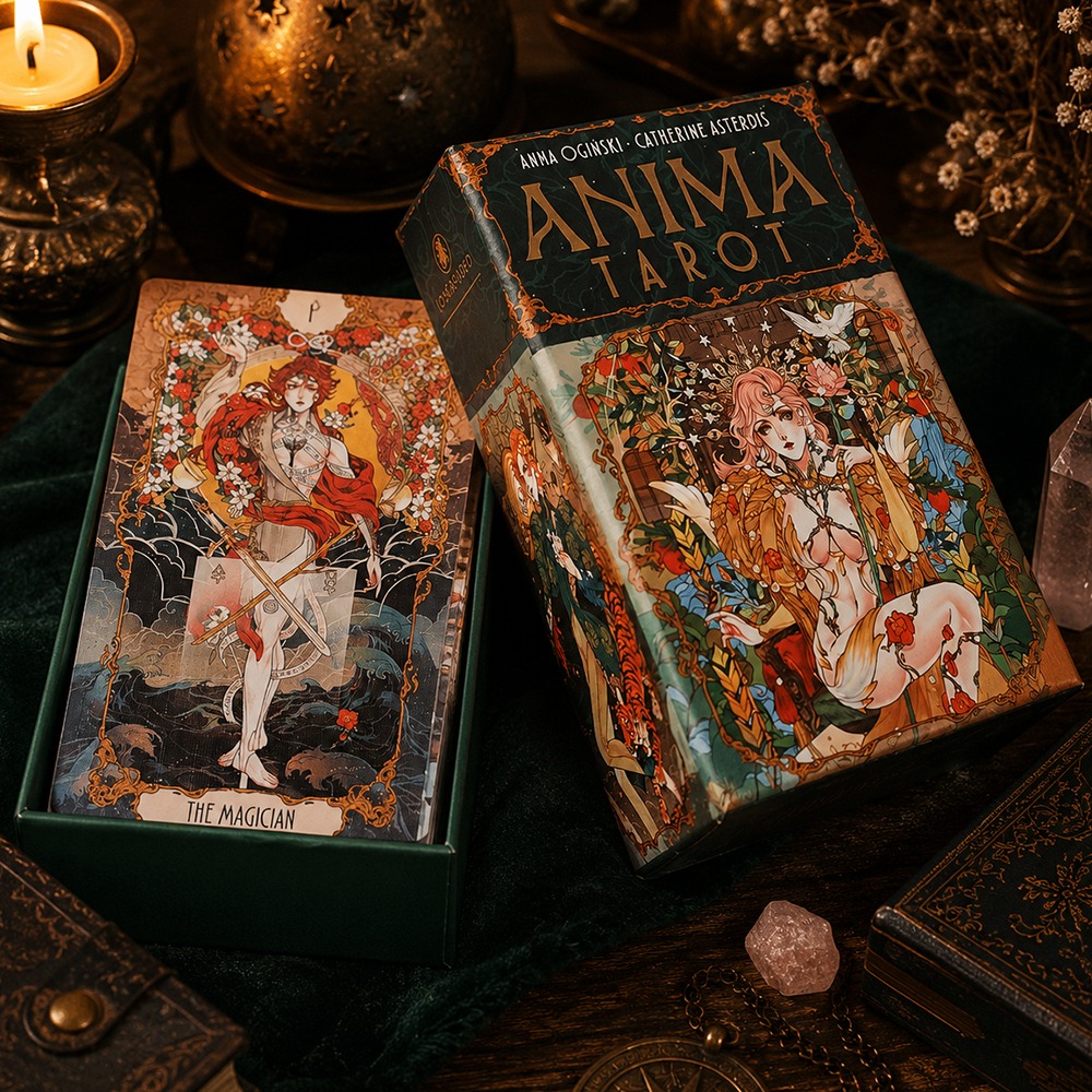 Tarot Deck With Guidebook - Doppelt Geprägte 78-teilige Art Nouveau Tarotkarten
