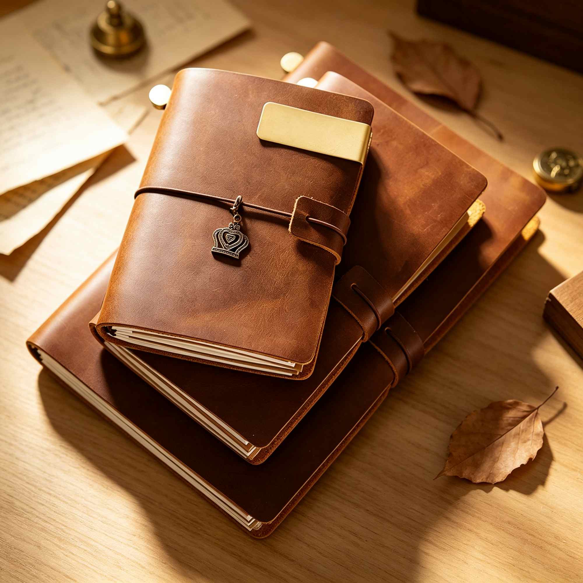 Vintage Leather Journal Notebook - Crazy Horse Leder Reisetagebuch Nachfüllbares Tagebuch